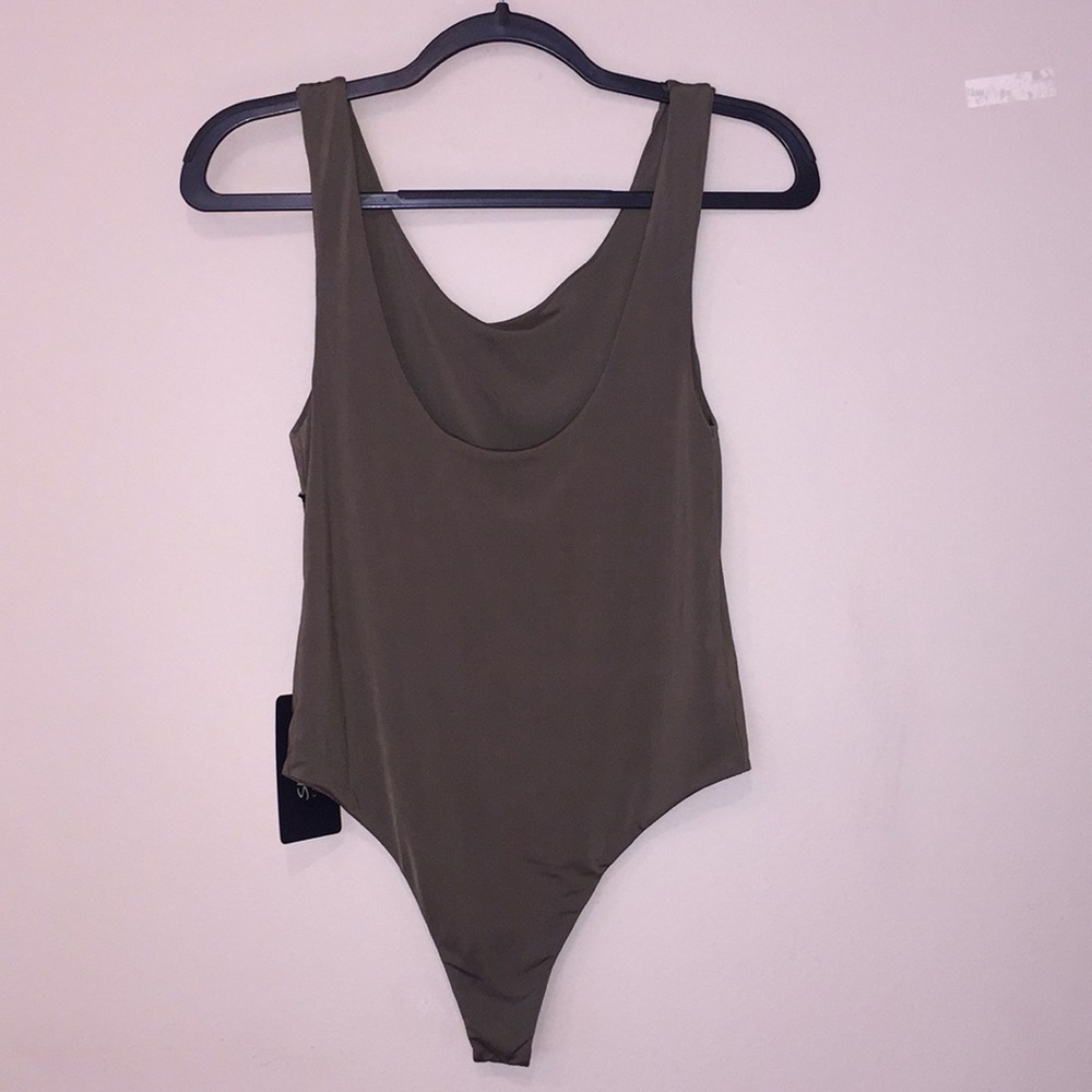 Olive Green Bodysuit Spaghetti Strap NWT Medium 👙